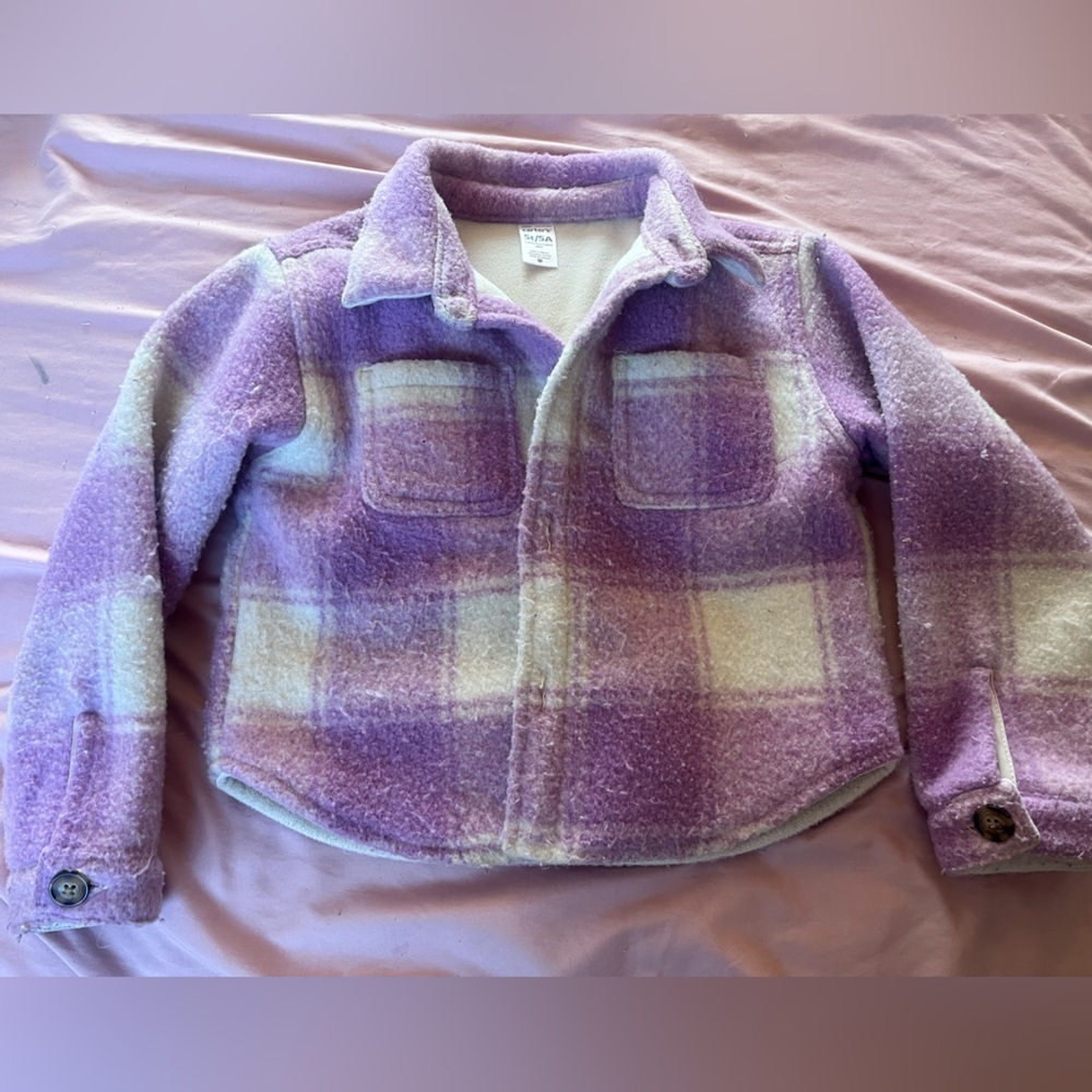 Carter's Purple and Cream Plaid Sweater